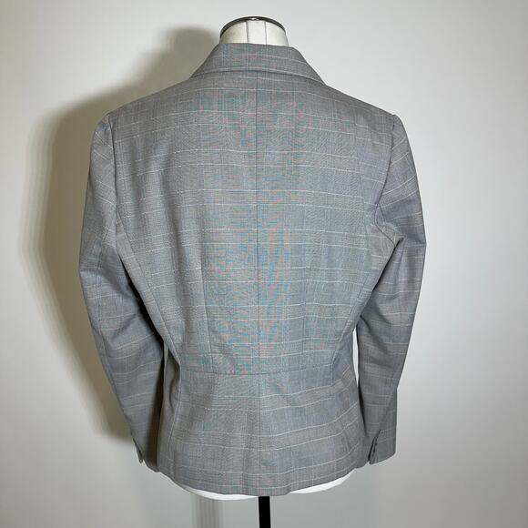Tailor B. Moss Gray Plaid 3 Button Blazer Suit Jacket Womens Size 12 Career Work - Picture 6 of 11